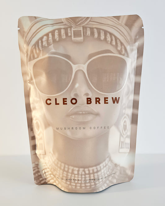 Cleo Brew Premium Mushroom Coffee 180g (30 Servings) Lion's Mane, Reishi, Shiitake, Cordyceps, Turkey Tail & King Trumpet